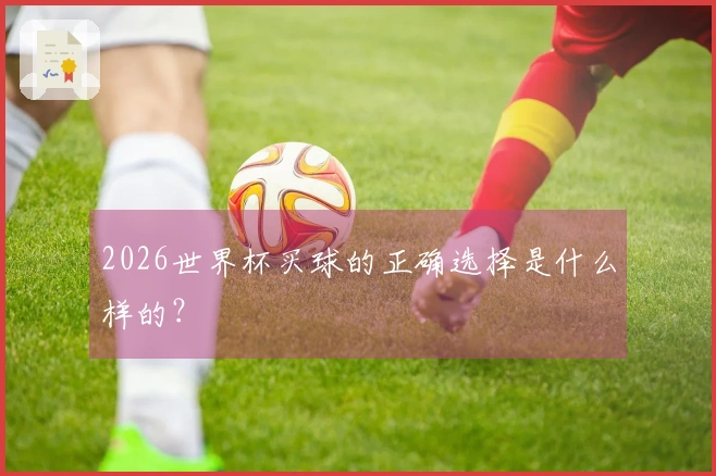 2026世界杯买球的正确选择是什么样的？